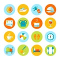 Set of flat travel and tourism icons.
