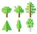 Set of flat tree icon