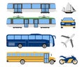 Set of flat urban transport icon. Cartoon Vector illustration Royalty Free Stock Photo