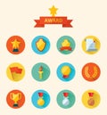 Set of flat vector icons sports awards Royalty Free Stock Photo