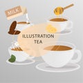Set of flat vector tea icons Royalty Free Stock Photo