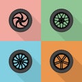 Set of flat vector wheels.