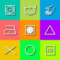 Set of Flat Wash Icons. Vector