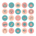 Set of flat wedding icons. Flat style. Vector illustration. Royalty Free Stock Photo