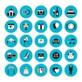 Set of flat wedding icons. Vector illustration, flat style. Royalty Free Stock Photo