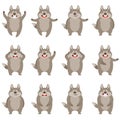 Set of flat wolf icons Royalty Free Stock Photo