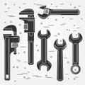 Set of flat wrench icon. Vector illustration. Royalty Free Stock Photo