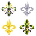 Set of fleur de lis Mardi Gras illustration