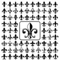 Set of Fleurs-de-lis icons.