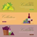 Set of Fliers for Elite Wine Collections. Royalty Free Stock Photo