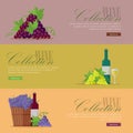 Set of Fliers for Elite Wine Collections. Royalty Free Stock Photo