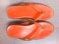 Set Flipflop or sandals with colorful and texture motif Royalty Free Stock Photo