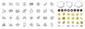 Set of Flood insurance, Event click and Court building line icons for web app. Pictogram icon Vector