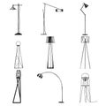 Set of floor lamps for loft style interior