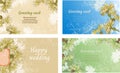 Set of floral banners with cornflowers. Text frames and cards with spring flowers for invitations and congratulations Royalty Free Stock Photo