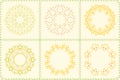 Set of floral circle frames for flyers, brochures Royalty Free Stock Photo