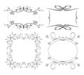 Set of floral decorative frames - vector Royalty Free Stock Photo