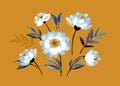 Set of floral design elements. Leaves, flowers, grass, branches Vector Royalty Free Stock Photo