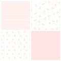 Set of floral and geometric backgrounds. Seamless vector patterns Royalty Free Stock Photo