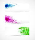 Set Of Floral Headers Royalty Free Stock Photo