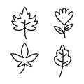 Set of floral icon in flat design vector illustration.