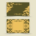Set of floral invitation cards