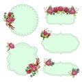 Set of floral labels isolate on white background. Vector graphics Royalty Free Stock Photo