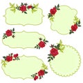 Set of floral labels isolate on white background. Vector graphics Royalty Free Stock Photo