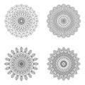 Set of floral mandalas, vector illustration Royalty Free Stock Photo