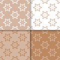 Wallpaper set of brown beige seamless patterns with floral ornaments Royalty Free Stock Photo