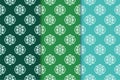 Set of floral ornaments. Green set of vertical seamless patterns Royalty Free Stock Photo