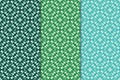 Set of floral ornaments. Green set of vertical seamless patterns Royalty Free Stock Photo