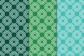 Set of floral ornaments. Green set of vertical seamless patterns Royalty Free Stock Photo