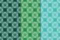 Set of floral ornaments. Green set of vertical seamless patterns Royalty Free Stock Photo