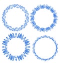 Set floral ornate round frames for your design of celebration po