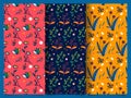 Set of floral patterns in hand drawn style Royalty Free Stock Photo