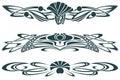 Set of floral and plant tribal tattoos. Vector vignette for labels, sticker and other design