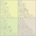 Set of floral seamless pattern