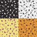 Set of floral seamless patterns Royalty Free Stock Photo
