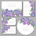 Set with floral templates on white background