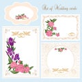 Set of floral wedding cards.