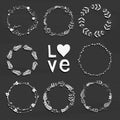 Set with floral wreaths. Template for wedding, mothers day, birt