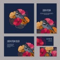 Set of floristic elements of corporate identity Royalty Free Stock Photo