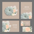 Set of floristic elements of corporate identity