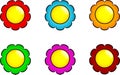 Set of flower buttons Royalty Free Stock Photo