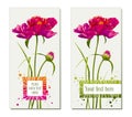 Set of flower greeting cards