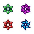 Set Of Flower Icon Vector