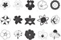 Set of flower icons Royalty Free Stock Photo