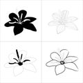 Set of flower icons on white background Royalty Free Stock Photo