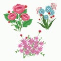 Set flowers bloom adorment design Royalty Free Stock Photo